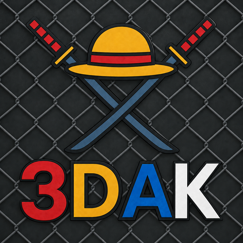 3DAK chain-link logo with a white K