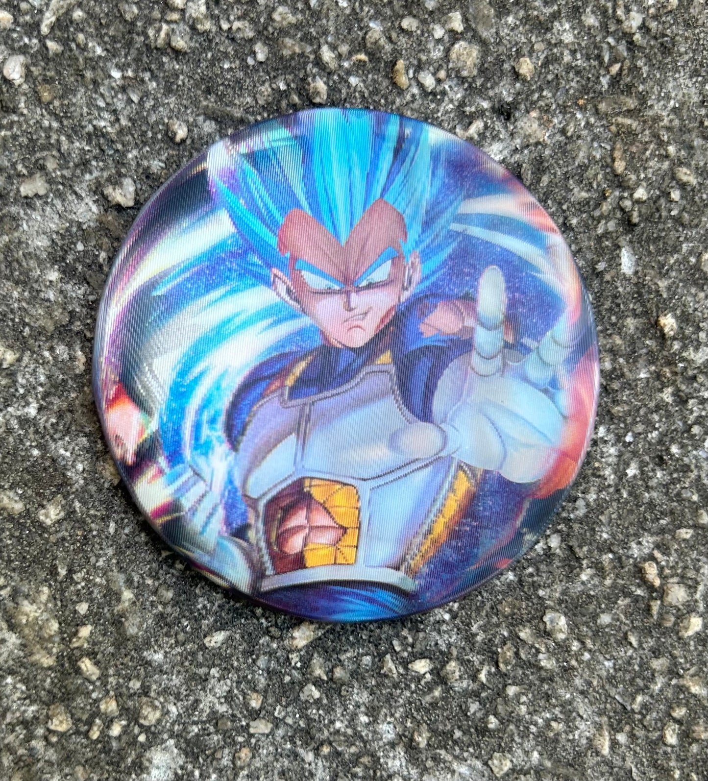 3DAK Button SS Blue Goku & SS Blue Vegeta