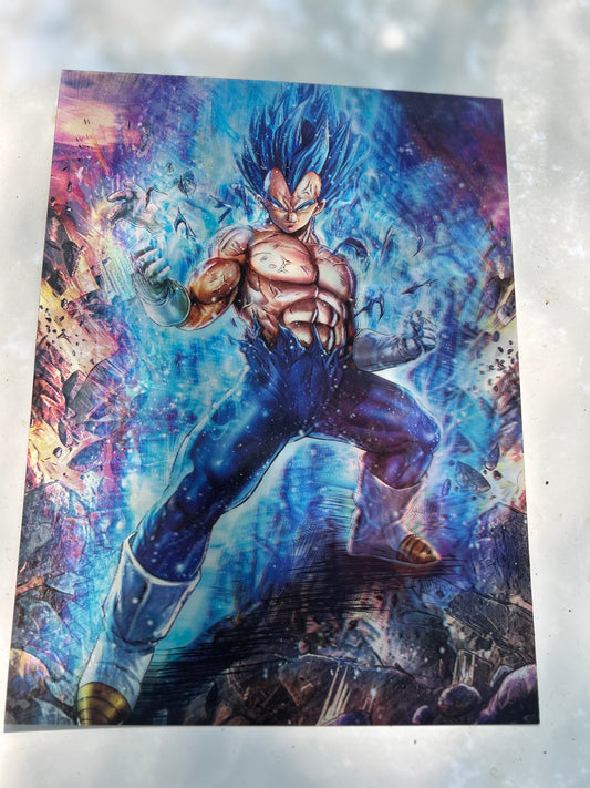 3DAK Perfect Ultra Instinct Goku and Super Saiyan Blue Vegeta inspired 3D Poster