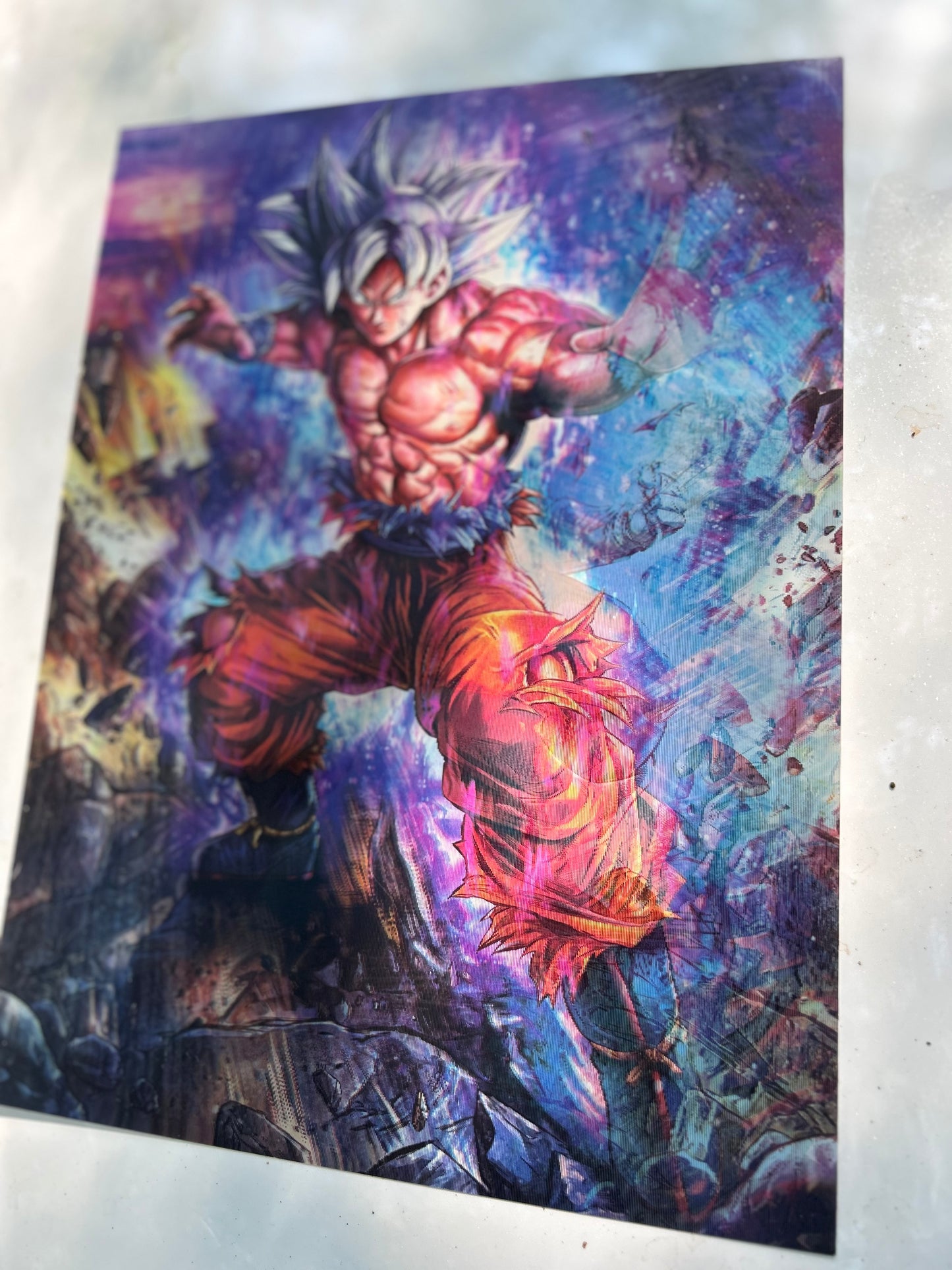 3DAK Perfect Ultra Instinct Goku and Super Saiyan Blue Vegeta inspired 3D Poster