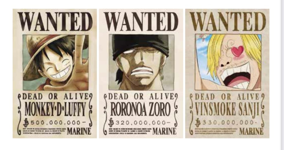 One Piece: Wanted Straw hat pirates